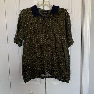 Mens Large Vintage Short Sleeve Collared Shirt